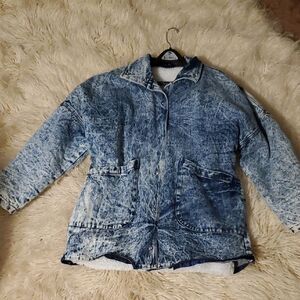 Vintage 80s SBII by Bitterman Women Large Denim Jacket Stonewash Oversize Baggy